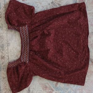 Madewell Squre-Neck Smocked Top in Dotted Vines sz S